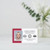 プロフェッショナル会社員カスタムの写真赤 名刺 (スタンド正面)