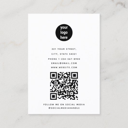 プロフェッショナル会社社員の写真QRコード 名刺 (裏面)