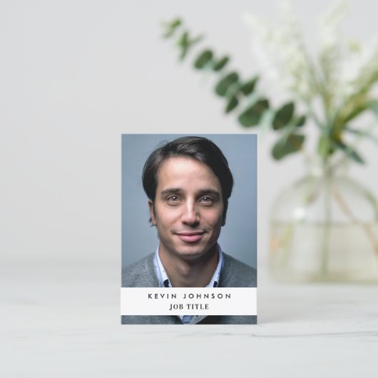 プロフェッショナル会社社員の写真QRコード 名刺 (スタンド正面)