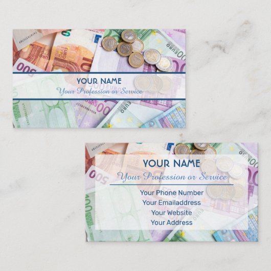 プロフェッショナル会計士および金融専門家の場合 名刺 (正面/裏面)