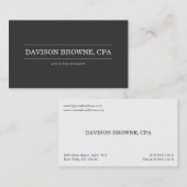 プロフェッショナル会計士ダークグレー名刺 名刺 (正面/裏面)