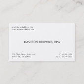プロフェッショナル会計士ダークグレー名刺 名刺 (裏面)