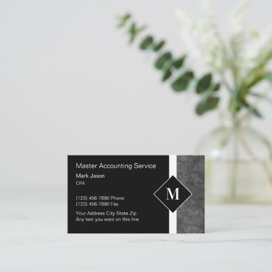 プロフェッショナル会計士モノグラムの名刺 名刺 (スタンド正面)