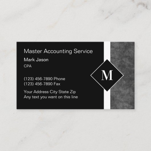 プロフェッショナル会計士モノグラムの名刺 名刺 (正面)