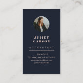 プロフェッショナル会計士Archフォト赤面ピンク 名刺 (裏面)