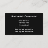 プロフェッショナル住宅の商業清掃 名刺 (裏面)