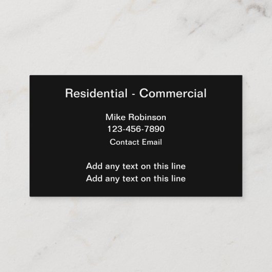 プロフェッショナル住宅の商業清掃 名刺 (裏面)