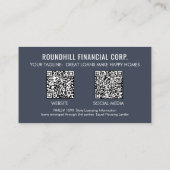 プロフェッショナル住宅ローン写真ロゴQRコード 名刺 (裏面)