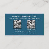 プロフェッショナル住宅ローン写真ロゴQRコード 名刺 (裏面)