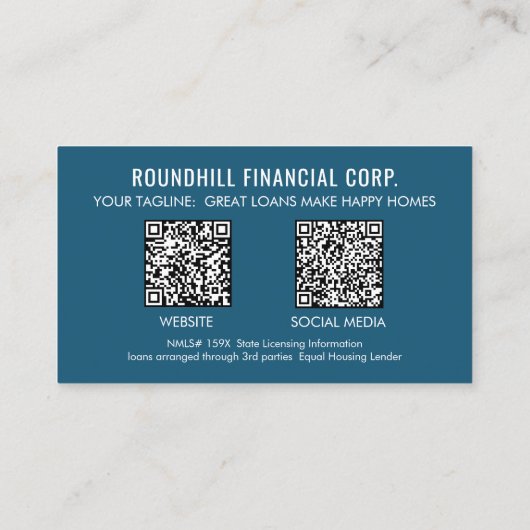 プロフェッショナル住宅ローン写真ロゴQRコード 名刺 (裏面)