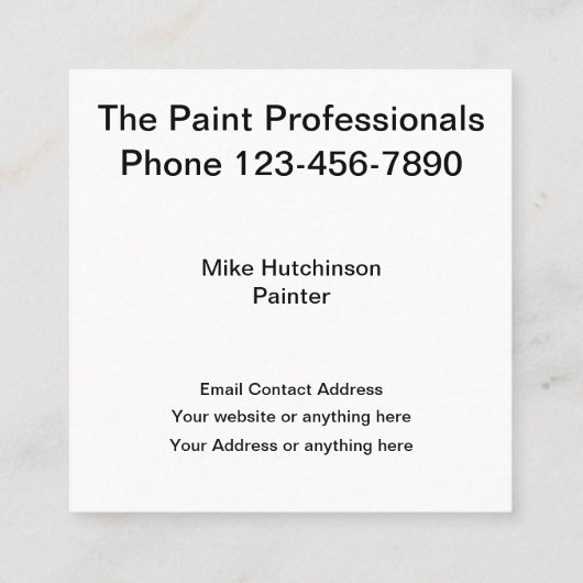 プロフェッショナル住宅商業画家 スクエア名刺 (裏面)