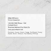 プロフェッショナル住宅検査名刺 名刺 (裏面)