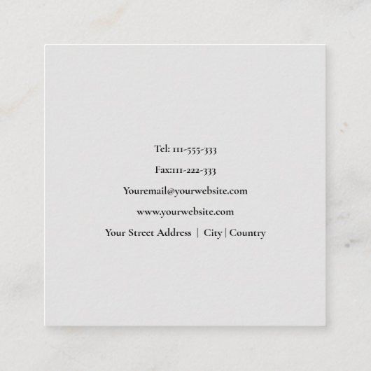 プロフェッショナル住宅清掃サービス名刺 スクエア名刺 (裏面)