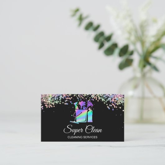 プロフェッショナル住宅清掃家政婦ホログラフ事業 名刺 (スタンド正面)