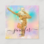 プロフェッショナル体フィットネスダンスグリッター自筆証書 スクエア名刺 (正面)