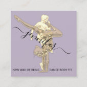 プロフェッショナル体フィットネスダンスソファQRCODE金ゴールド スクエア名刺 (正面)