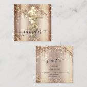 プロフェッショナル体フィットネスダンスバラ金ゴールド学校 スクエア名刺 (正面/裏面)