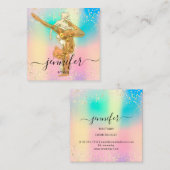 プロフェッショナル体フィットネスダンス金ゴールド自筆証書 スクエア名刺 (正面/裏面)