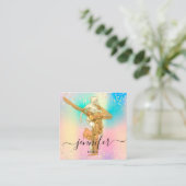 プロフェッショナル体フィットネスダンス金ゴールド自筆証書 スクエア名刺 (スタンド正面)