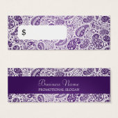 プロフェッショナル価格ラベルファッションペイズリー紫 (正面&裏面)