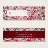 プロフェッショナル価格ラベルファッションペイズリー赤 (正面&裏面)