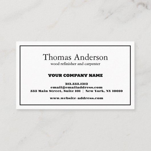 プロフェッショナル便利民家の修理事業カスタム 名刺 (裏面)