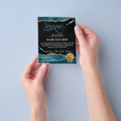 プロフェッショナル保険代理店ティール(緑がかった色)エージェントフライヤー チラシ (手)