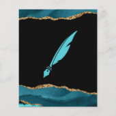 プロフェッショナル保険代理店ティール(緑がかった色)エージェントフライヤー チラシ (裏面)