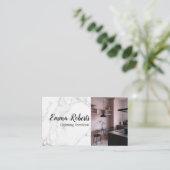 プロフェッショナル信頼性の高いクリーニングサービス 名刺 (スタンド正面)