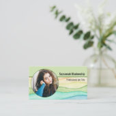 プロフェッショナル個人セキュリティカスタムのラウンドフォト 名刺 (スタンド正面)