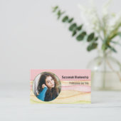 プロフェッショナル個人セキュリティカスタムのラウンドフォト 名刺 (スタンド正面)