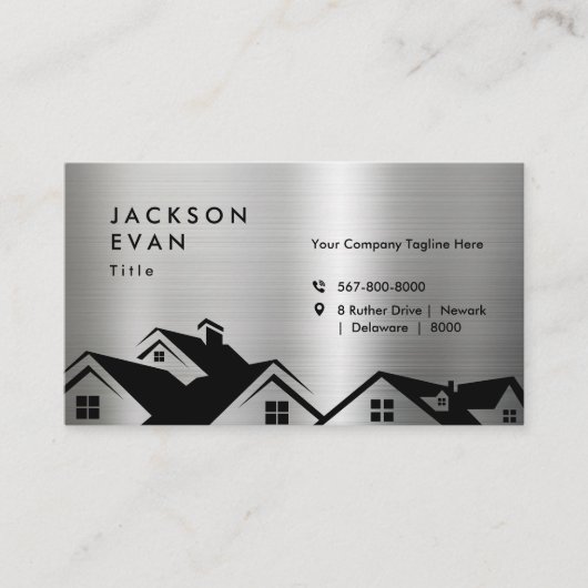 プロフェッショナル光沢のあるシルバールーフィング建築 名刺 (正面)