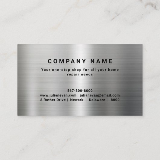 プロフェッショナル光沢のあるシルバー修復ツールの便利屋 名刺 (裏面)