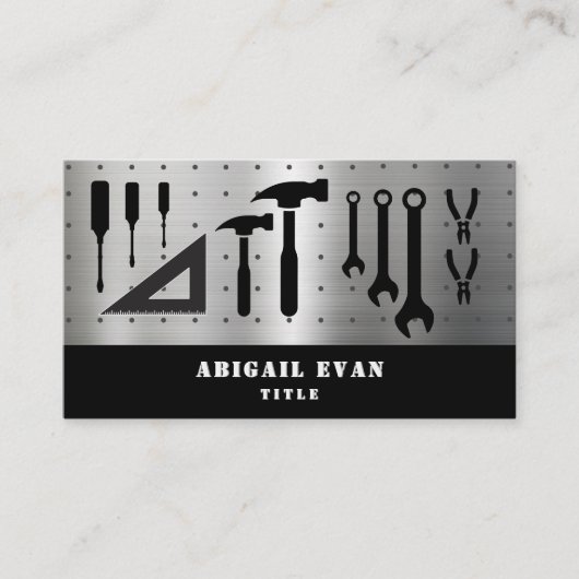 プロフェッショナル光沢のあるシルバー修復ツールの便利屋 名刺 (正面)