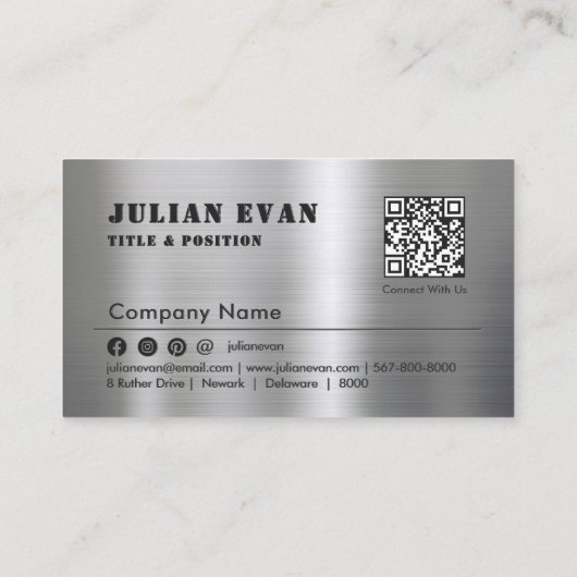 プロフェッショナル光沢のあるブラシ仕上げメタルハンドマニツール 名刺 (裏面)