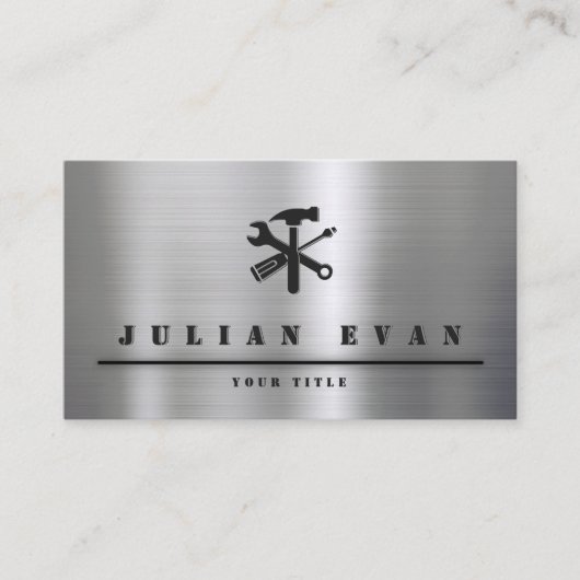 プロフェッショナル光沢のあるブラシ仕上げメタルハンドマニツール 名刺 (正面)