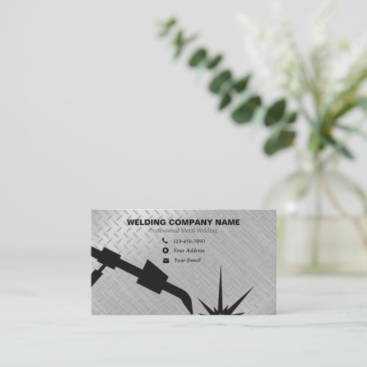 プロフェッショナル光輝金属銀溶接 名刺 (スタンド正面)