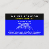 プロフェッショナル免許電気工事士の名刺 名刺 (裏面)