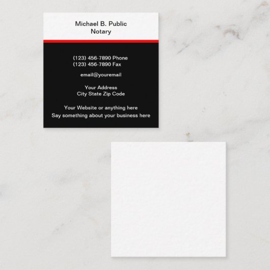 プロフェッショナル公モダン証人デザイン スクエア名刺 (正面/裏面)