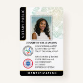 プロフェッショナル公証人パブリックフォトQRコードIDブラック バッジ (正面)