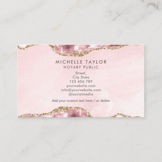 プロフェッショナル公証人モダンモノグラムタイポグラフィ 名刺 (裏面)