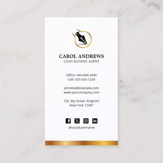 プロフェッショナル公証人ローン署名エージェントコンサルタント 名刺 (裏面)