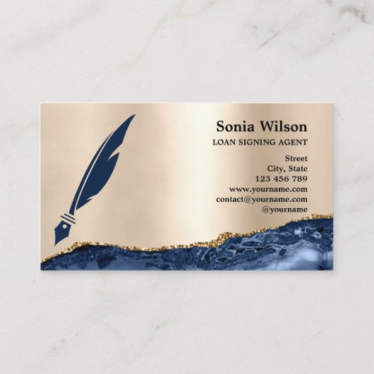 プロフェッショナル公証人ローン署名エージェントブラック金ゴールド 名刺 (裏面)