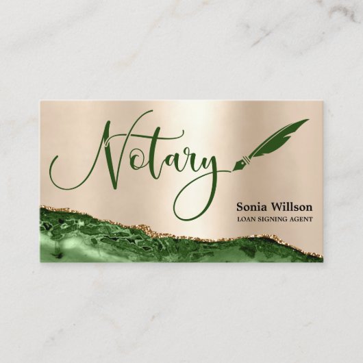 プロフェッショナル公証人ローン署名エージェントブラック金ゴールド 名刺 (正面)