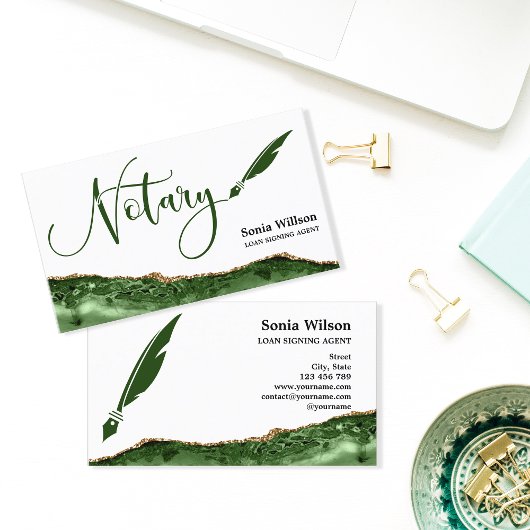 プロフェッショナル公証人ローン署名エージェントブラック金ゴールド 名刺