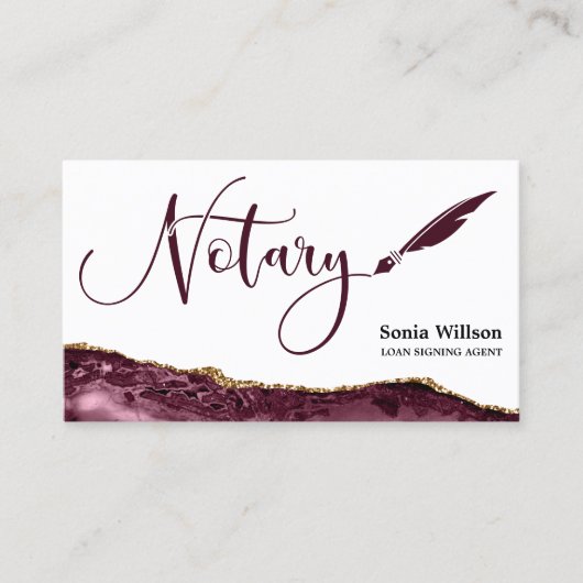 プロフェッショナル公証人ローン署名エージェントブラック金ゴールド 名刺 (正面)