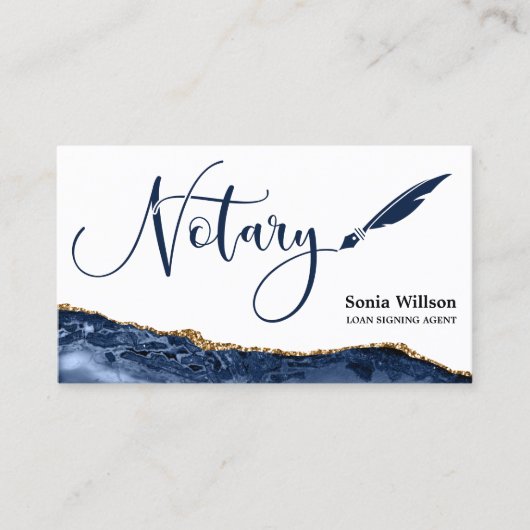 プロフェッショナル公証人ローン署名エージェントブラック金ゴールド 名刺 (正面)