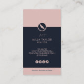 プロフェッショナル公証人公共モノグラム写真 名刺 (裏面)