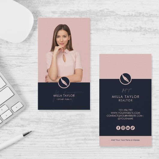 プロフェッショナル公証人公共モノグラム写真 名刺