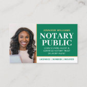 プロフェッショナル公証人公開写真QRコードグリーン 名刺 (正面)